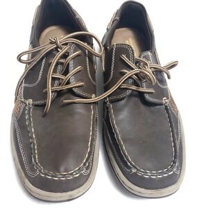 Highland Creek Boat Loafer Shoes Mens 12M Brown Belize Memory Form Lace Up
